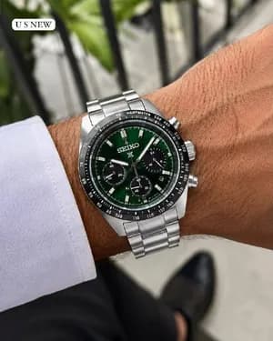 Seiko Green Dial Stainless Steel Watch