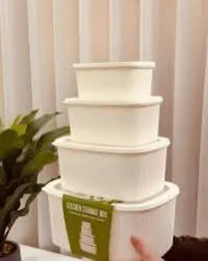 4-Piece Plastic Storage Bowl Set