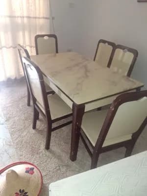 Modern Dining Table with Six Chairs