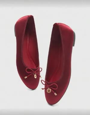 Plain bow ballerina flat