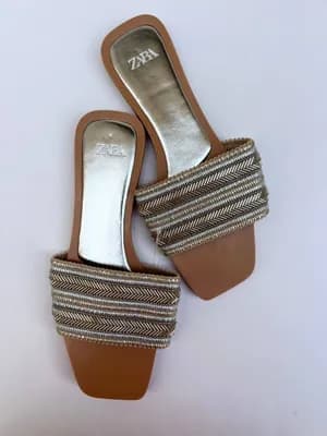 Zara embellished flat sandals