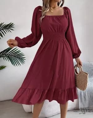 Elegant Long-Sleeve Women's Dress