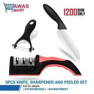 3Pcs Knife Sharpener and Peeler Set