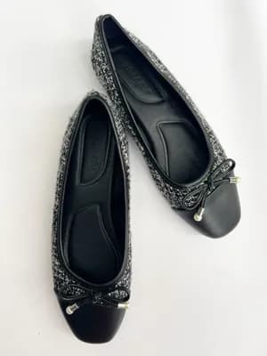 Primark paneled bow ballerina flat