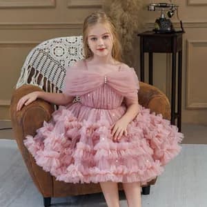 Princess girls cross-border trade off-shoulder dress