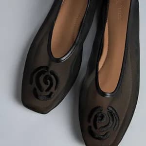 Max Floral Embroidered Slip-On Ballerina Shoes