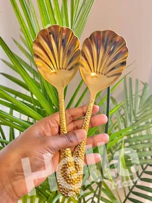 Gold Shell Food Serving Spoon