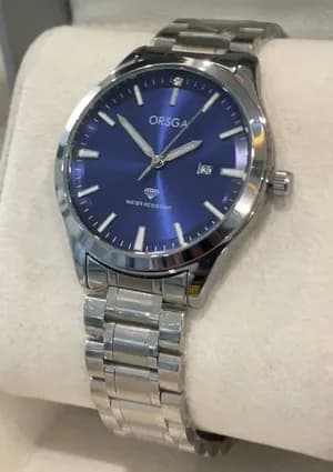 Orsga Blue Dial Stainless Steel Watch