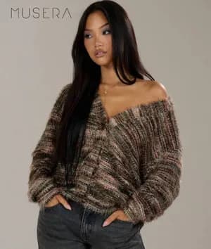 Musera Oversized Textured Cardigan