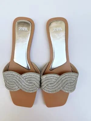 Zara embellished flat sandals