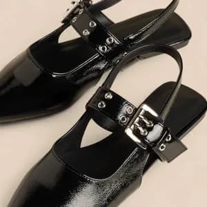 MAX pointy toe buckle sling back flat