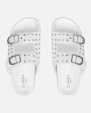 SIMMI London Tabi white slider sandals