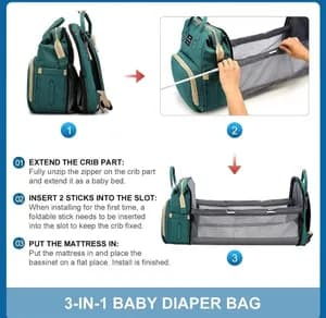 2 in 1 baby bag and bed