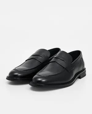 GANT Black Leather Loafers Size 42