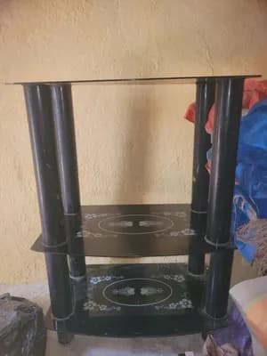 Black Glass TV Stand