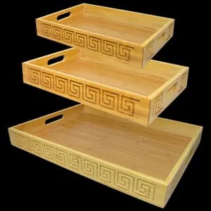Bamboo Pallet Food Tray 3 Pcs