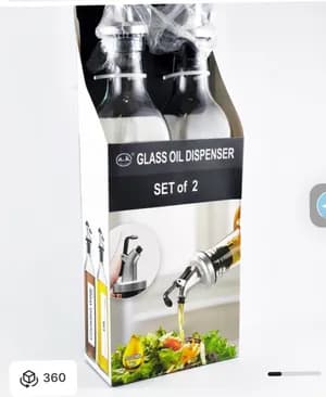 A.K. Boome glass oil dispenser set of 2