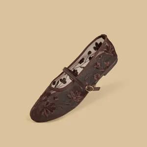 MAX floral mesh ballerina shoe