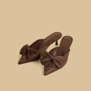 MAX Brown Bow Kitten Heel