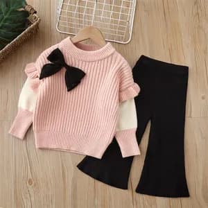 MK-0650 Toddler Girls Warm Sweater and Sweatpants