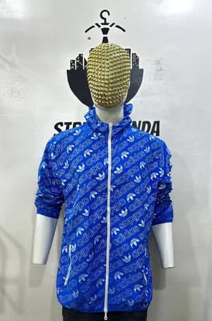 Adidas Blue Patterned Jacket XL