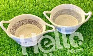 Set of 2 Woven Snack Baskets