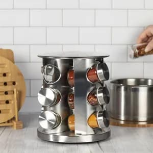 12-Slot Rotating Spice Carousel Organizer