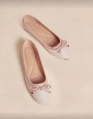 Textured Ballerina Flats