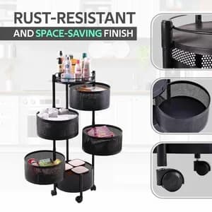 5 Layer moveable kitchen storage rack