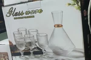 Ribbed glassware set