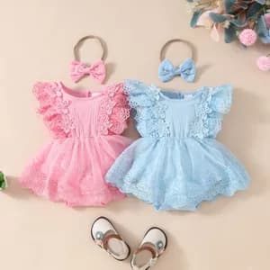 Babygirl Two Piece Cute Onesie Headband Set