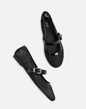 Linzi arielle black mesh Mary Jane pump 36
