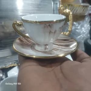 12-piece porcelain coffee cup and saucer set