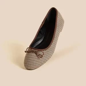 MAX textured bow ballerina shoe