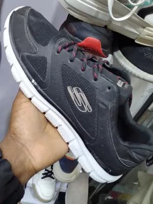 Black Lace-Up Sports Sneakers