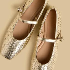 MAX buckle belt ballerina flat