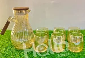 Glass Water Jug with 6 Glasses Set
