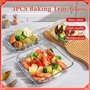 Glass Bakeware Tray 3-Piece Set