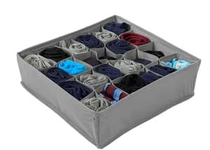 Foldable Organizers for Socks, Underwear, Ties - Grey