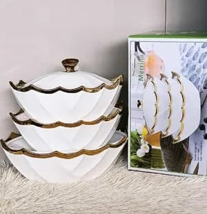 3 Set Oval Ceramic Bowls