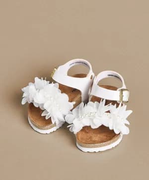 MAX pearl embellished sandals with buckle closure