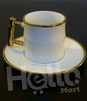White Gold Rim Coffee Cups