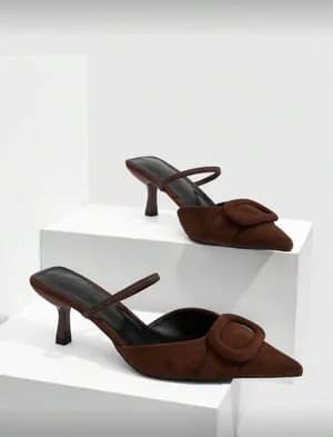 Suede pointy toe low heel