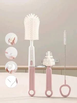 3-in-1 Silicone Baby Bottle Cleaning Brush Set