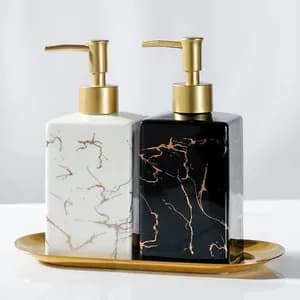 Modern Marble Soap Dispenser Set
