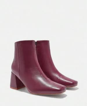 Square block heel ankle boots