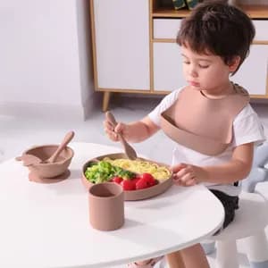 6 in 1 silicon baby feeding set