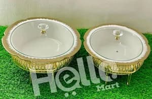 Gold Warming Food Serving Dish Set