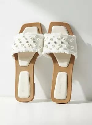 Max embellished slip on flat sandals