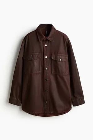 H&M Coated Oversized Over-Shirt Size M